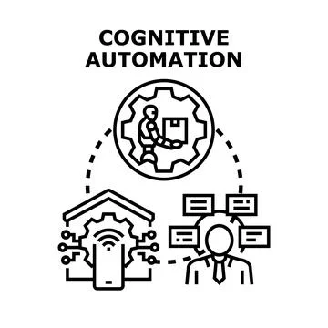 Cognitive automation process optimizing smart home management Stockillustratie