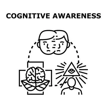 Cognitive awareness developing mental health and self perception Stock Illustration