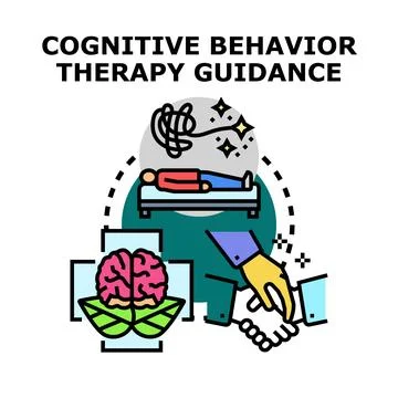 Cognitive behavior therapy guidance and mental treatment Stock Illustration
