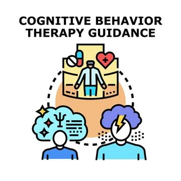Cognitive behavior therapy guidance managing mental health Stock Illustration