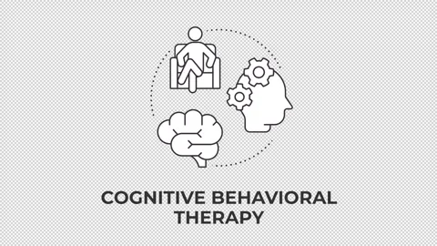 Cognitive behavioral therapy animated line concept icon Stock Footage 346720051