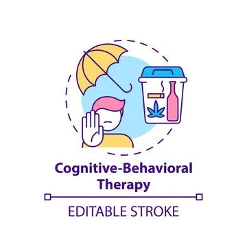 Cognitive behavioral therapy concept icon Illustrazione stock