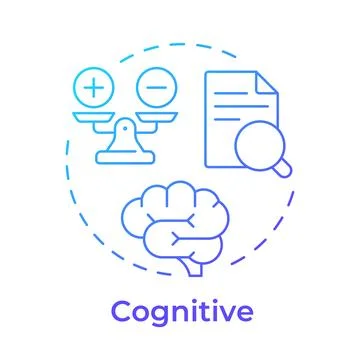 Cognitive blue gradient concept icon Stock Illustration