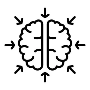 Cognitive brain icon outline vector. Visual sensory Illustrazione stock
