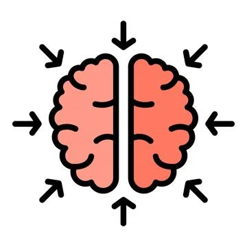 Cognitive brain icon vector flat 스톡 일러스트
