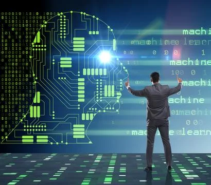 Cognitive computing and machine learning concept Stock Illustration