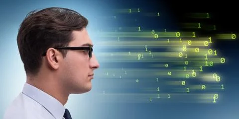 Cognitive computing and machine learning concept Stockfoto's