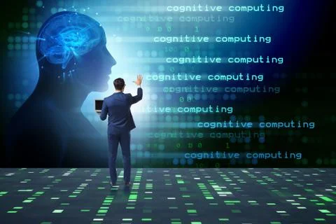 Cognitive computing and machine learning concept Stockfoto's
