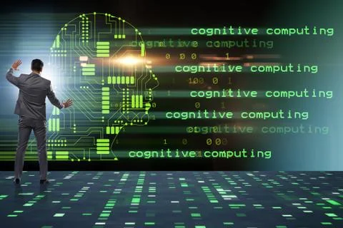 Cognitive computing and machine learning concept Stockfoto's