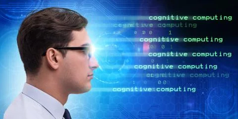 Cognitive computing and machine learning concept 库存照片