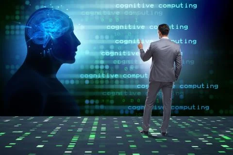 Cognitive computing and machine learning concept Stockfoto's