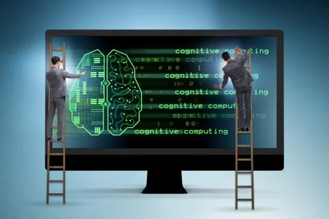 Cognitive computing and machine learning concept 库存照片