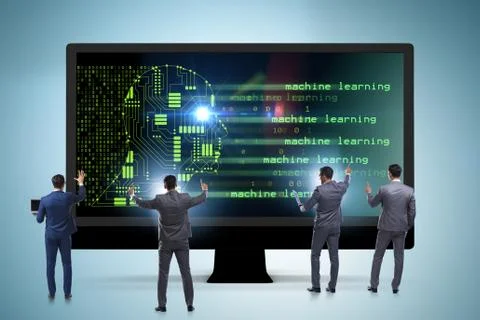 Cognitive computing and machine learning concept 库存照片