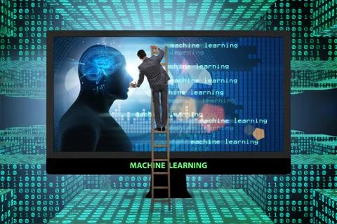 Cognitive computing and machine learning concept Stock Photos