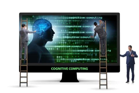 Cognitive computing and machine learning concept Stockfoto's