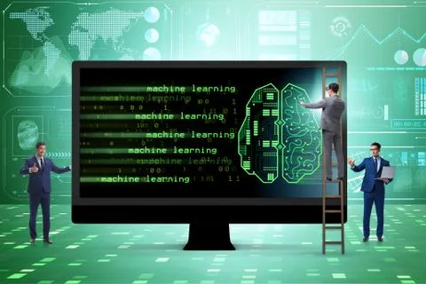 Cognitive computing and machine learning concept Stockfoto's