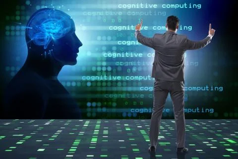 Cognitive computing and machine learning concept 库存照片