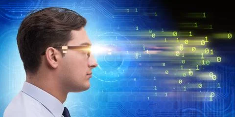 Cognitive computing and machine learning concept 库存照片