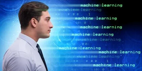 Cognitive computing and machine learning concept 库存照片