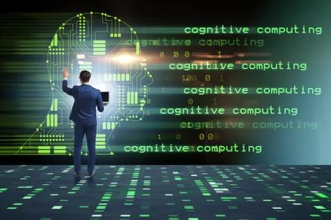 Cognitive computing and machine learning concept 库存照片
