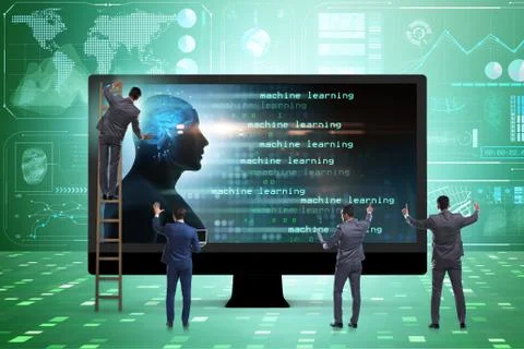 Cognitive computing and machine learning concept Stockfoto's