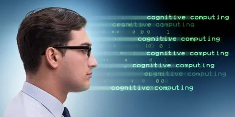 Cognitive computing and machine learning concept Stockfoto's