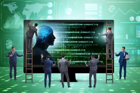 Cognitive computing and machine learning concept 스톡 사진