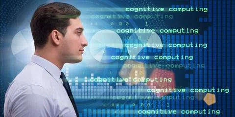 Cognitive computing and machine learning concept 库存照片