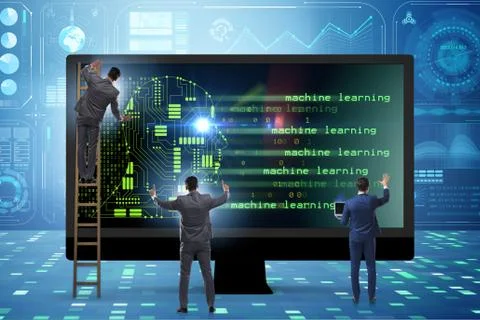 Cognitive computing and machine learning concept 库存照片