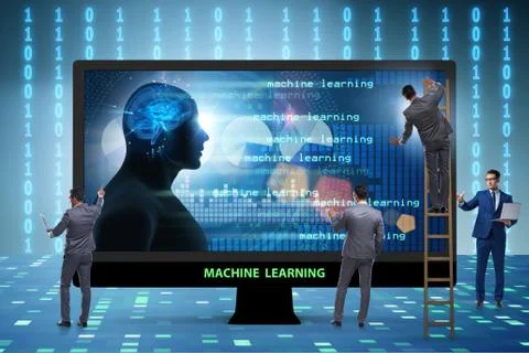 Cognitive computing and machine learning concept 库存照片