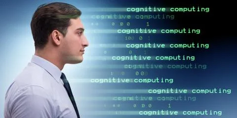 Cognitive computing and machine learning concept 库存照片
