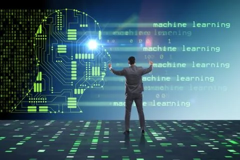 Cognitive computing and machine learning concept 库存照片