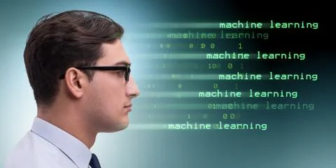 Cognitive computing and machine learning concept 库存照片