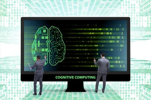 Cognitive computing and machine learning concept Stockfoto's