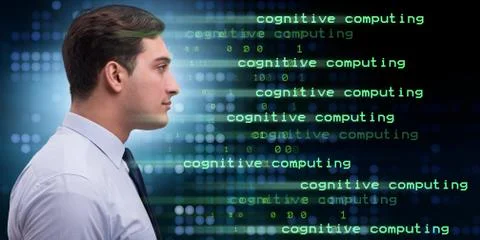 Cognitive computing and machine learning concept 库存照片