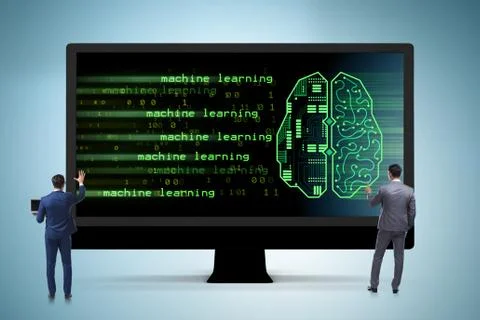 The cognitive computing and machine learning concept 스톡 사진