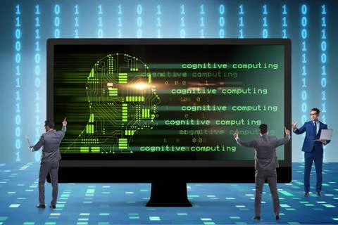 Cognitive computing and machine learning concept 库存照片