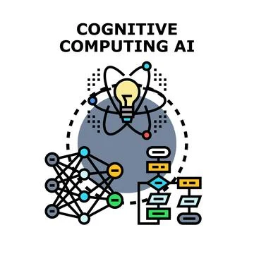 Cognitive computing artificial intelligence developing innovation concept Stockillustratie