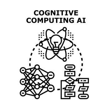 Cognitive computing artificial intelligence developing innovation concept Stockillustratie