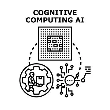 Cognitive computing artificial intelligence technology concept development Illustrazione stock