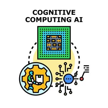 Cognitive computing artificial intelligence technology concept development Stock Illustration