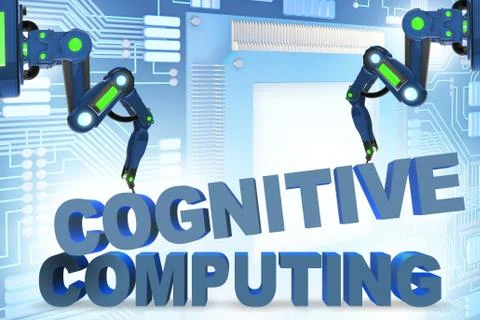 Cognitive computing concept - 3d rendering Illustrazione stock