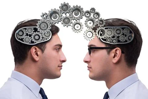 Cognitive computing concept as future technology with businessma Stock-Fotos