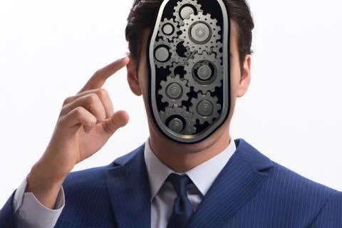 Cognitive computing concept as future technology with businessma 库存照片