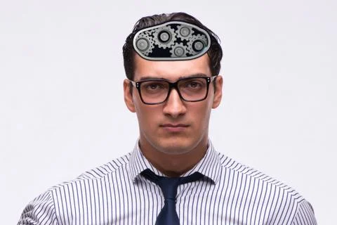 Cognitive computing concept as future technology with businessma 写真素材