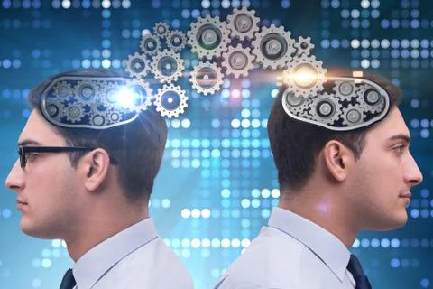 Cognitive computing concept as future technology with businessma 写真素材