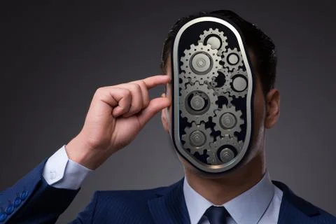 Cognitive computing concept as future technology with businessma 库存照片