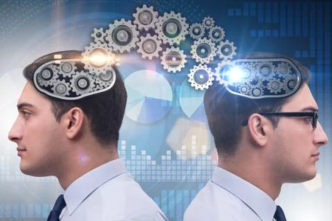 Cognitive computing concept as future technology with businessma 库存照片