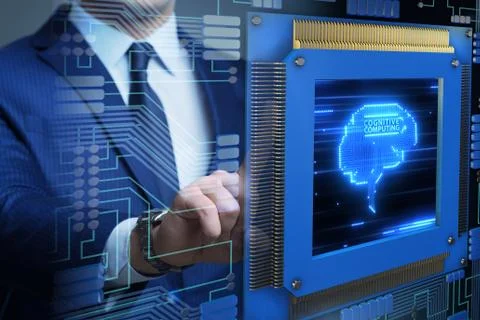 Cognitive computing concept as modern technology Stockfoto's