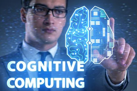 Cognitive computing concept as modern technology 스톡 사진